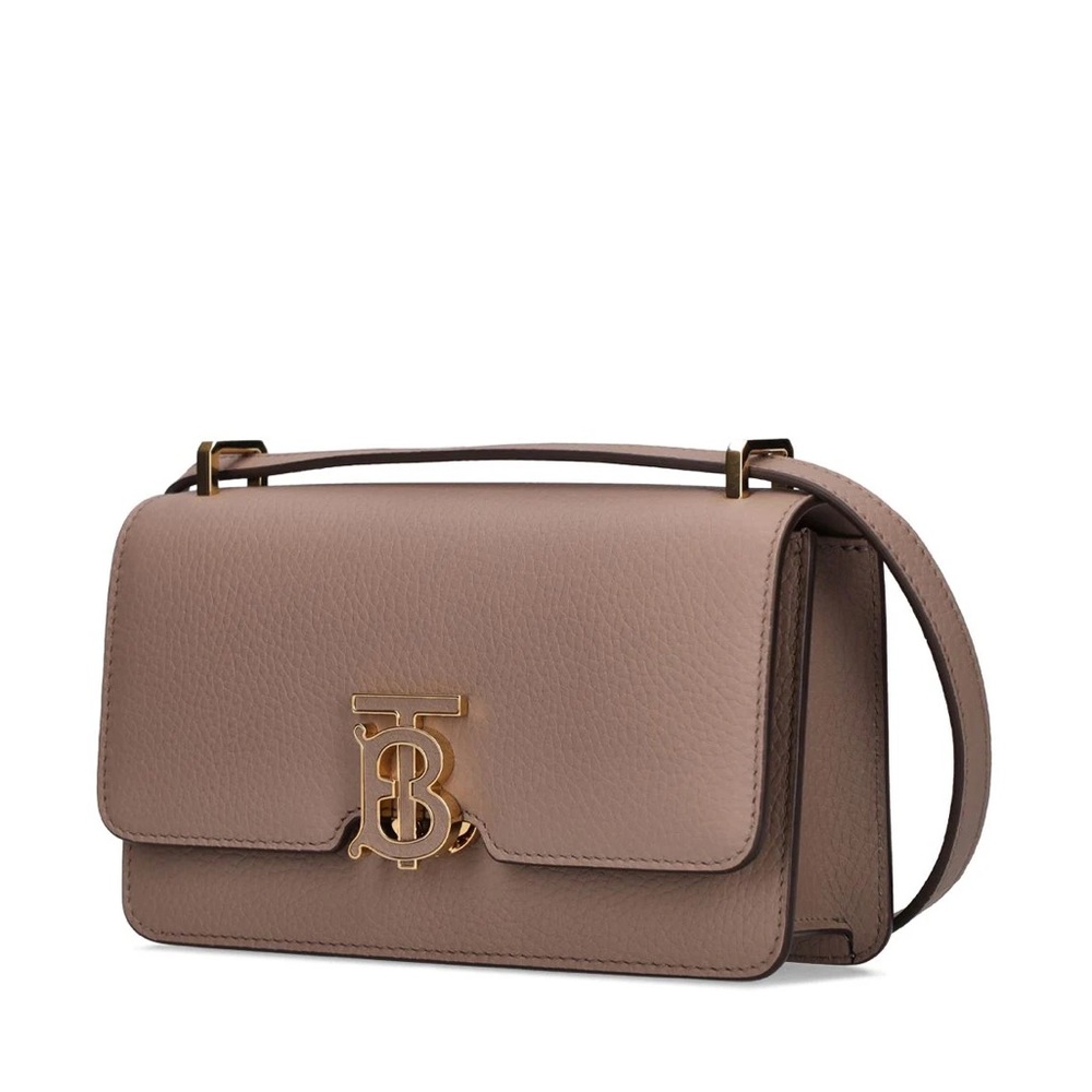 Burberry TB Elongated Grained Leather Shoulder Bag